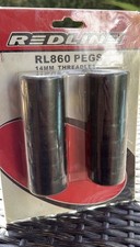 Redline RL860 BMX Bike Pegs 14mm Threadless Steel Black Pair (2) NOS