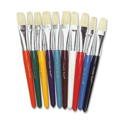 Chenille Kraft CKC5184 Flat Paint Brush Set 10 Assorted Colors