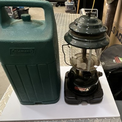 Coleman Liquid Fuel Camping Lantern w/ Green Carrying Case, Green/Black
