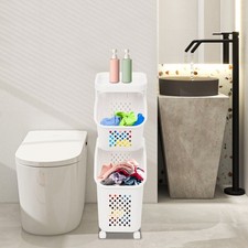 Laundry Baskets Laundry Basket with Wheels Laundry Hampers,waterproof White.