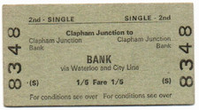 BTC(S) Railway Ticket Clapham Junction to Bank