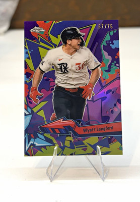 WYATT LANGFORD 2026 Topps Chrome #WST-19 Wild Style PURPLE REFRACTOR /75 Rangers