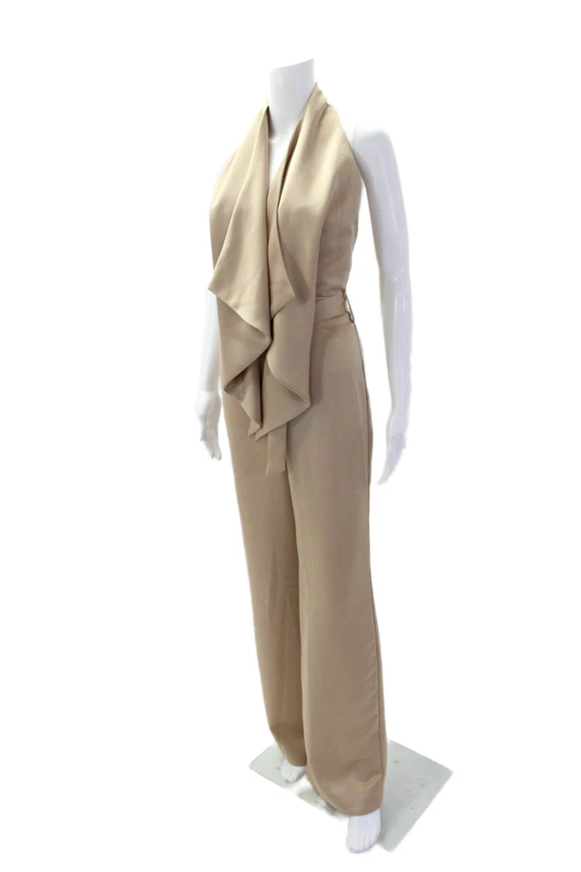 Mono sin mangas con cuello halter beige talla 2 MISHA COLLECTION para mujer Foto 2 de 4