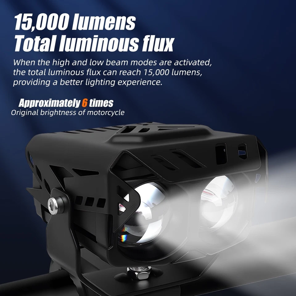 Dual Color LED Spot Light HiLow Beam for Motorcycle Off Road Vehicles Truck SUV - Image 4 of 4