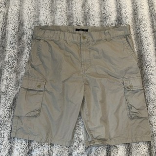 John Varvatos Shorts Mens Sz 38 beige Cotton Cargo Utility Pockets 9" Inseam