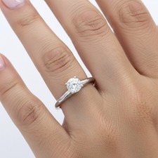Solitaire Engagement Ring Classic 14K Gold 0.72 CT Round Lab-Grown Diamond E SI1