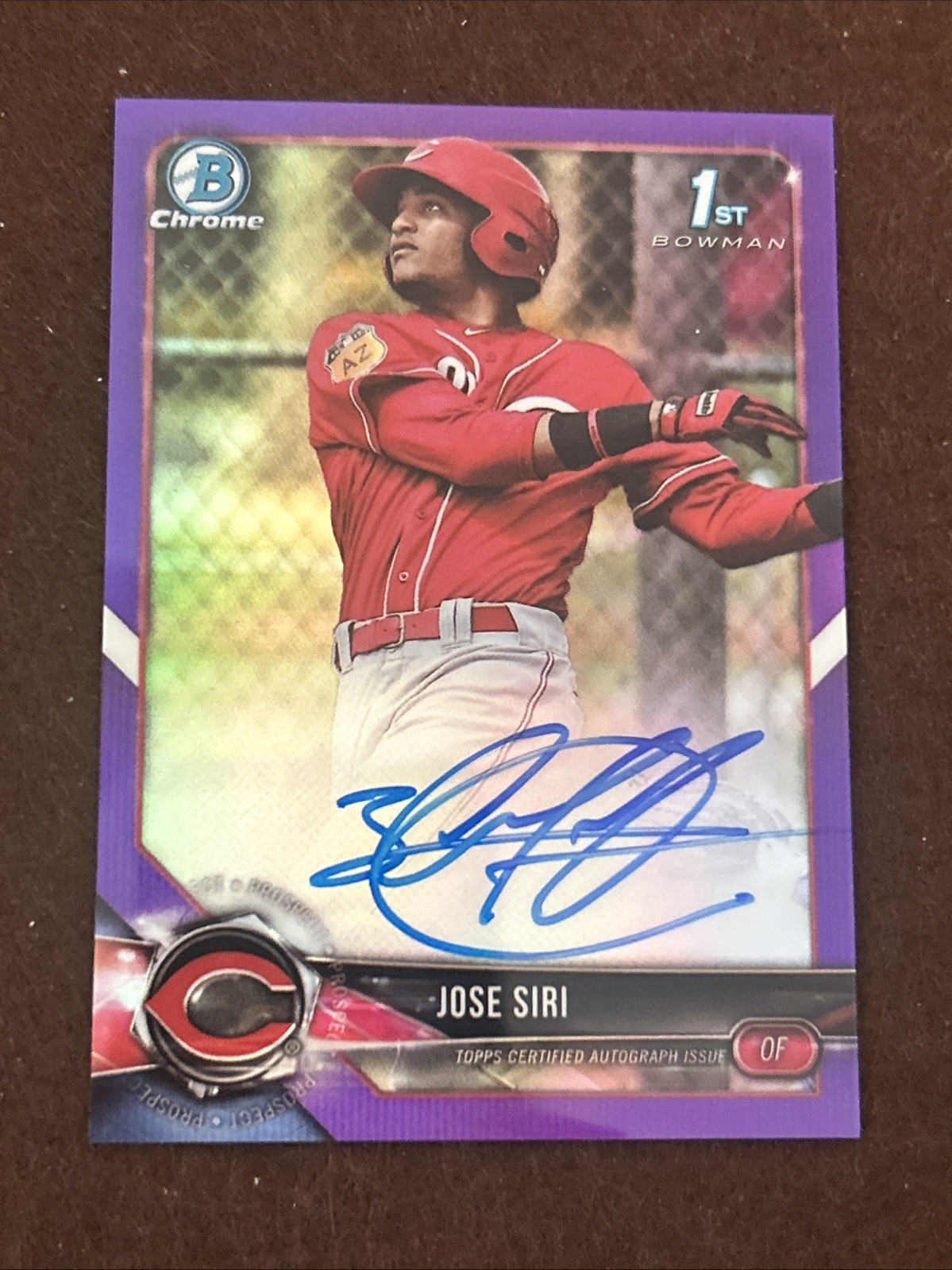 2018 Bowman Chrome 1st Autographs Jose Siri #CPA-JS Purple Refractor /250