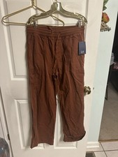 Gap Sweatpants Womens Med Khaki Brown Joggers Gym Training Drawstring 32x28 Cuff