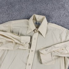 Vintage Shirt Mens 16 Large Yellow Dagger Collar Button Down Disco 70s T720