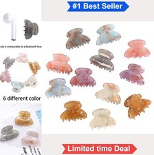 Mini Hair Clips 12 Pack Small Claw Clips Acrylic Non Slip for Thin Fine Hair