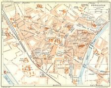 FRANCE. Perigueux 1926 old vintage map plan chart