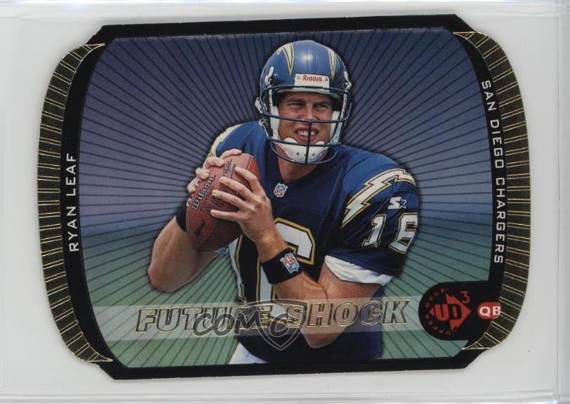 1998 Upper Deck UD3 Future Shock Die-Cut 45/100 Ryan Leaf #182 Rookie RC 2cb