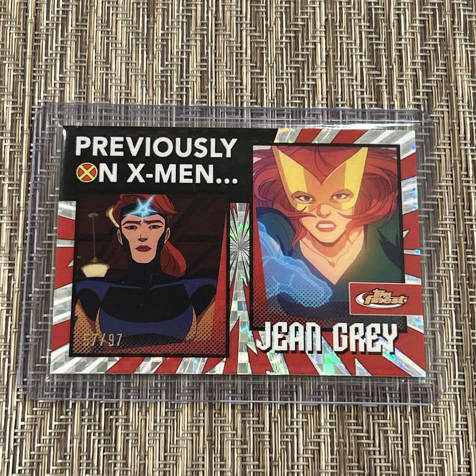 2025 Topps Finest X-Men '97 Jean Grey #PO-7 Previously On X-Men X-Fractor /97