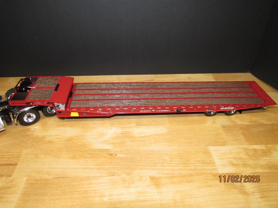 DCP First Gear 1:34 Red Landoll 440B Traveling Axle Trailer, Kenworth, Peterbilt - Image 3 of 4