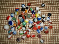 Vintage Marble King, Vitro, Peltier and Akro marble 63 count