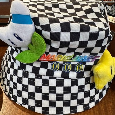 USJ Super Nintendo World Mario Kart Bucket Hat Checkerboard Japan Exclusive