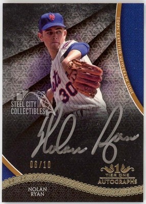 Nolan Ryan 2017 Topps Tier One Silver Ink Autograph Card #T1A-NR 6/10