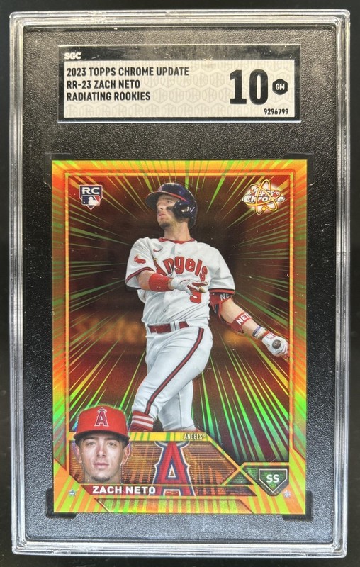 2023 Topps Chrome Update Zach Neto Radiating Rookies RC #RR-23 Angels SGC 10