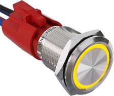 10 Amp 19mm Latching Psh Button Switch 110V 220V AC SPST LED Waterproof Round
