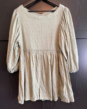 Free People FP Beach Oversized Shorts Romper XS Sage Green 3/4 Sleeve Boho