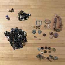 Vintage Antique Button Lot Estate Metal Glass...