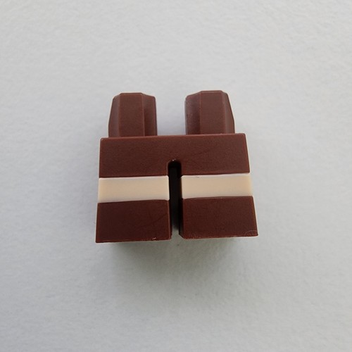 LEGO Minifigura Piernas Cortas - Patrón de Rayas de Turrón Claro - Imagen 2 de 2