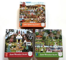 Three (3) Ceaco Jigsaw Puzzles by Jane Wooster Scott  550 Pieces  "Complete"