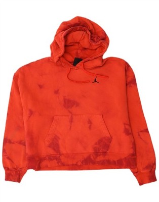 Jordan Damen lockere Passform Hoodie Pullover UK 14 Medium rot Batik Baumwolle XS10