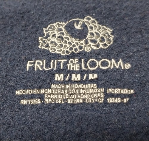 Vintage Fruit Of The Loom Size Medium Sweatshirt Navy Blue Blank Crewneck Unisex - Picture 3 of 10