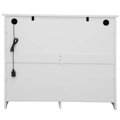 26 Gallon with Deodorizing Function Wood Double Tilt Out Trash Can Cabinet White - Picture 14 of 16