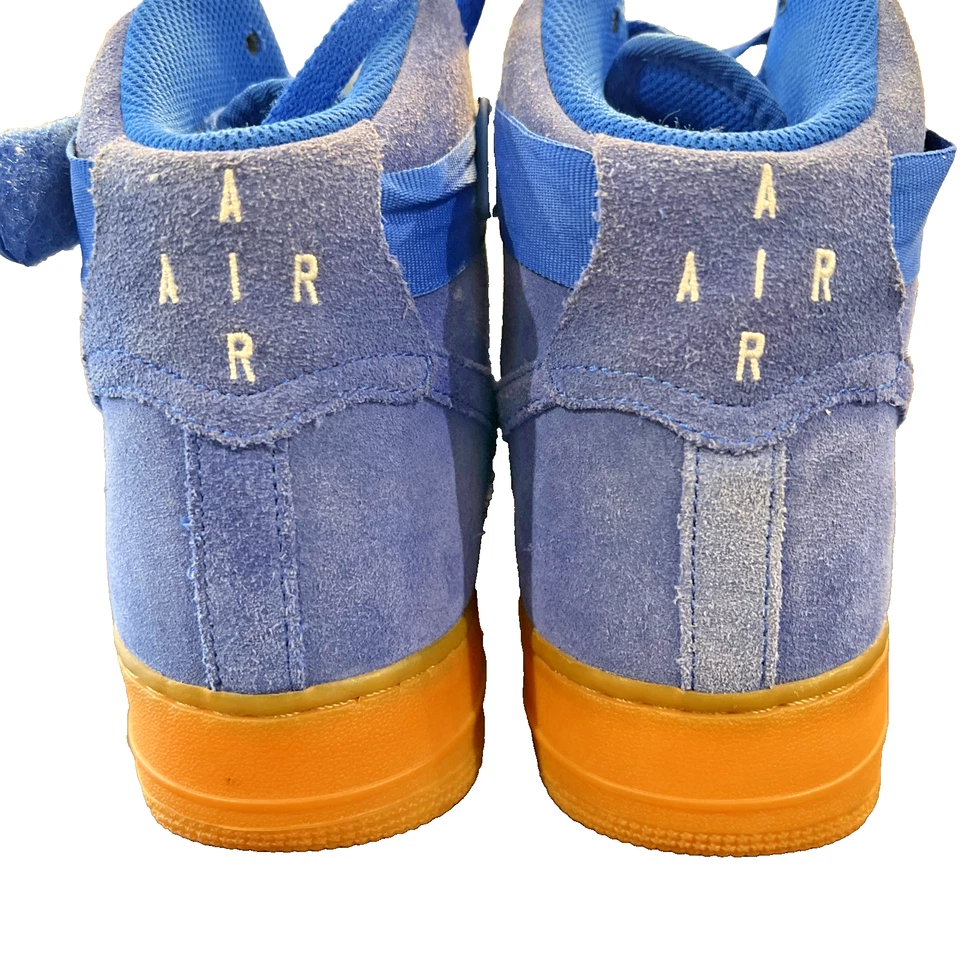 Nike Air Force 1 High 07 LV8 Blue Suede Gumdrop Bottom - Image 4 of 4