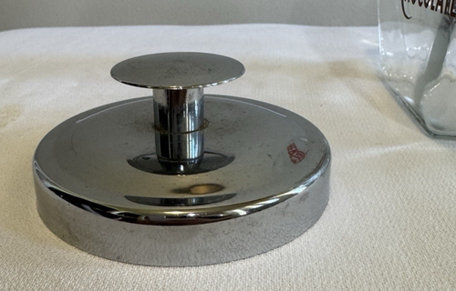 Vintage Hershey’s Chocolate Jar Hexagon Glass Candy Cookie Counter Chrome Lid - Picture 6 of 6
