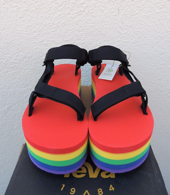 Teva Mid Universal Pride Platform Black/Rainbow‎ Sandal Size 14 Men TEVA MIDFORM UNIVERSAL RAINBOW PRIDE PLATFORM SANDALS, MEN  main image 4