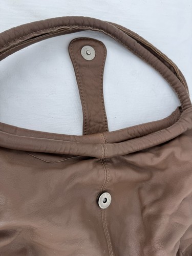 Borsa a mano vintage originale Emmerre italiana tortora burrosa pelle morbida hobo bag - Foto 6 di 15