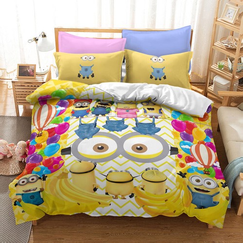 Minions Single Double Queen King Bedding Duvet Quilt Doona Cover Set Pillowcases - Picture 48 of 49