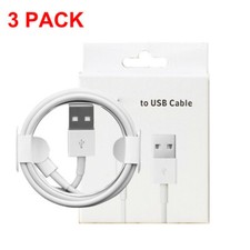 3-PACK USB Data Fast Charger Cables Cords For Apple iPhone 5 S 6 7 8 Plus X Xs