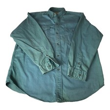 Calvin Klein MEN'S Vintage Denim Front Pocket Button Up Shirt Size Large