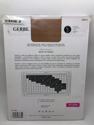 Bas Jarretière Femme GERBE - Voile 15 Couleur Opaline - Taille 1 - Neuf Avec étiquettes (très Transparent)