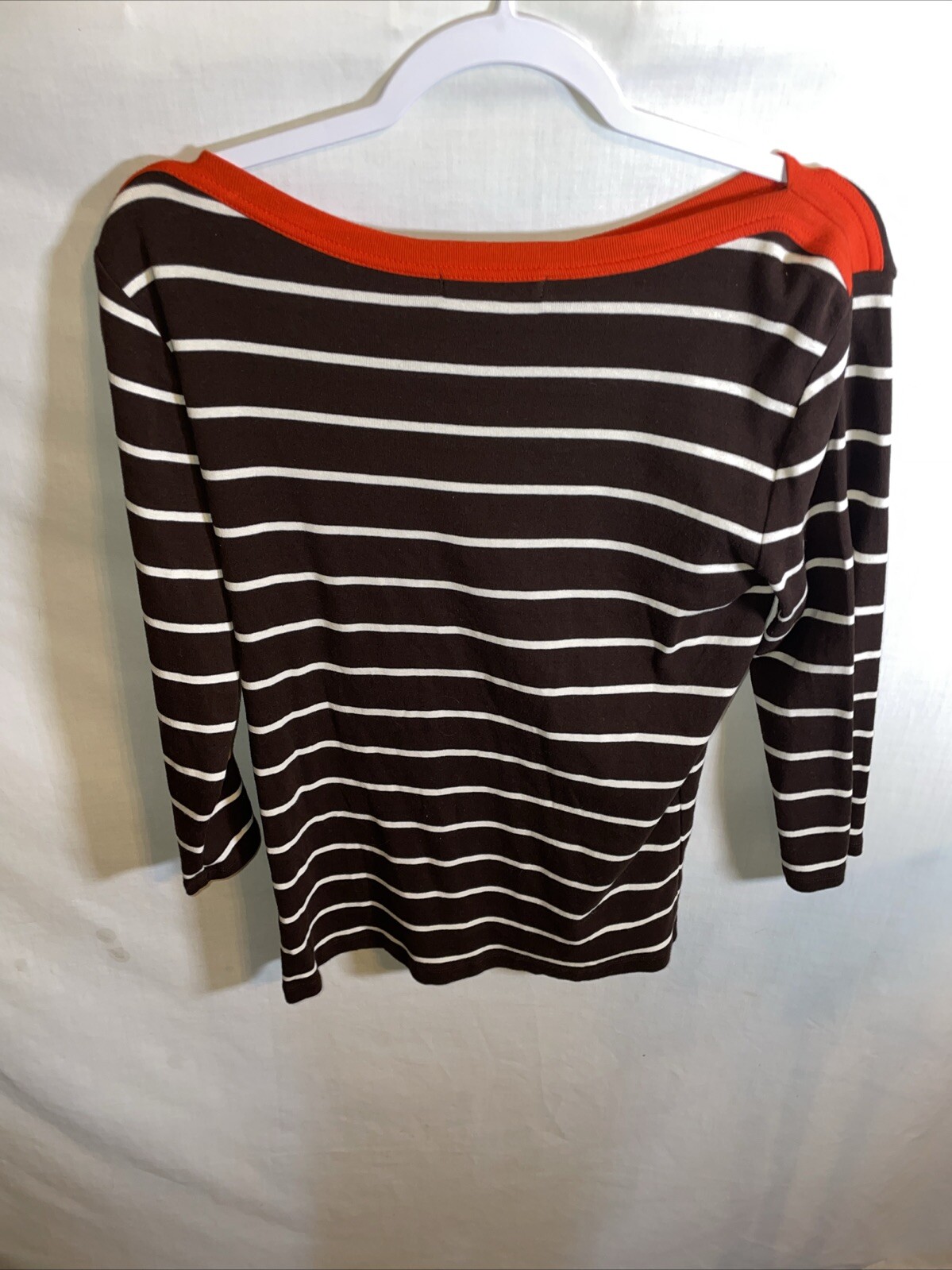 Lauren Ralph Lauren Dressy Blouse Womens Size XL Brown Striped Going Out Party thumbnail 8