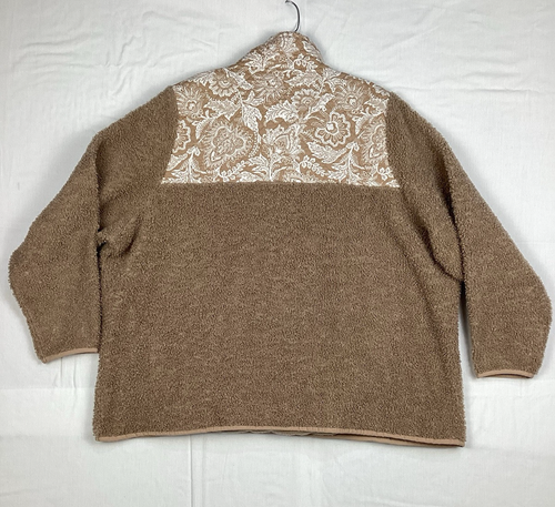 Vera Bradley Tan Sherpa Fleece Pullover Maglia Giacca Trapuntata Donna 3XL - Foto 2 di 10