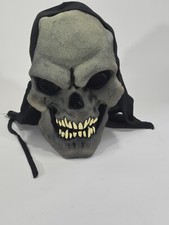 1995 Vintage Monster Halloween Mask Hood Skeleton Adult AS IS
