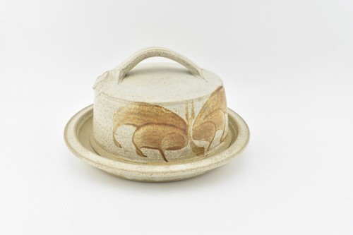 VTG 60s Ernest Bernard Jones Studio Pottery Butter Dish Cheese Dome Stoneware - Picture 5 of 15