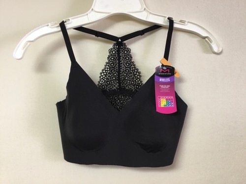 Neu mit Etikett Maidenform Pure Comfort Racerback BH ohne Bügel Größe Small schwarz #268W