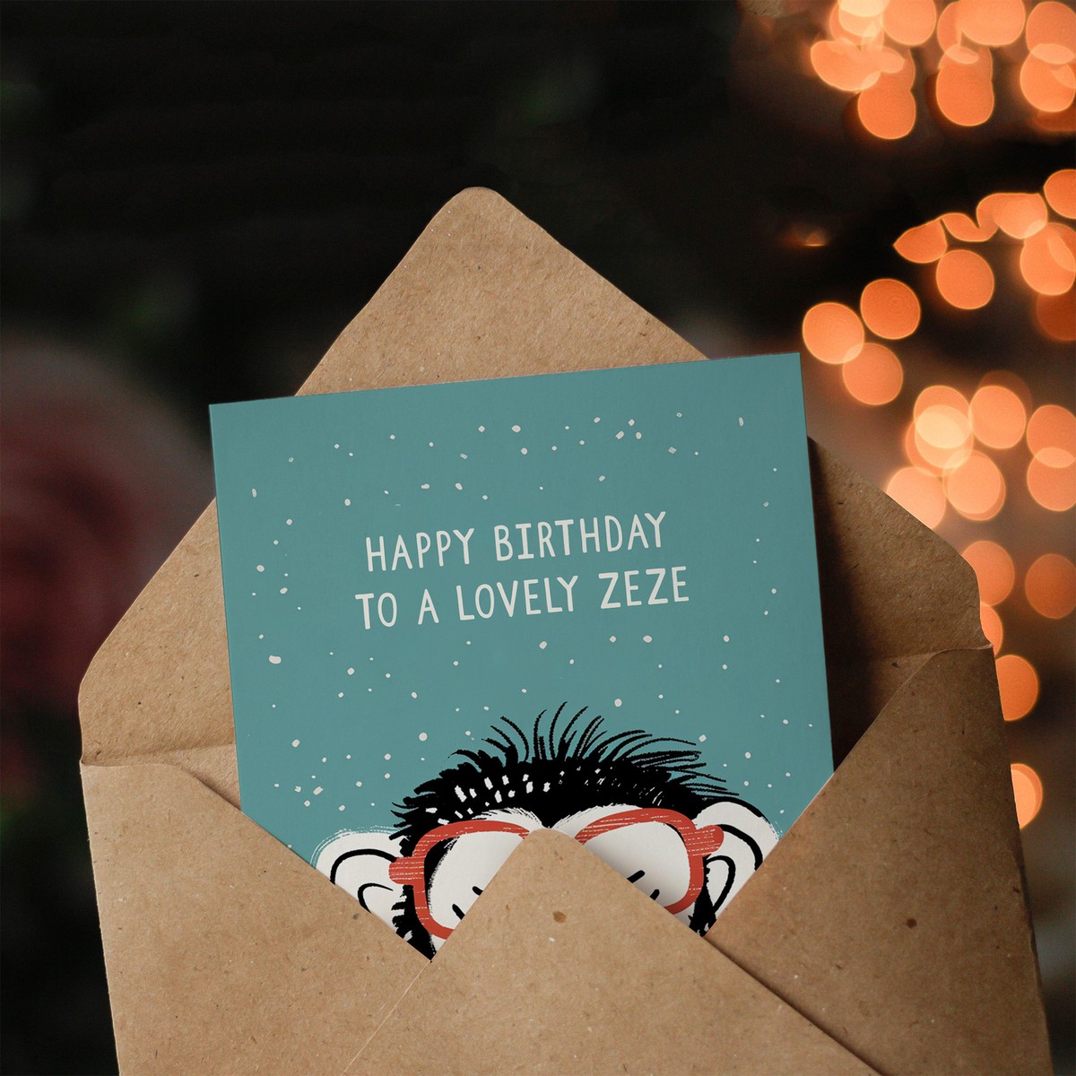 Happy Birthday Lovely Zeze Chimp Nerd Monkey Non Binary Gender