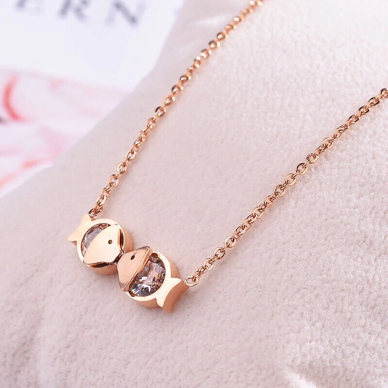 Rose gold couple on sale necklace
