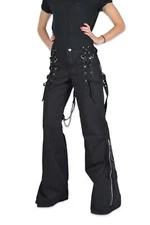 Rare Tripp NYC Bondage Baggy Goth Rave Grunge Black Y2K Punk Skate Pants AF2166