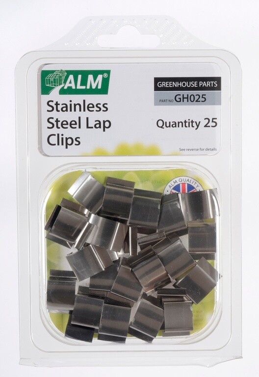 25 Stainless Steel Lap G Glazing Clips for fixing greenhouse window
