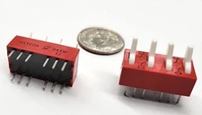 76STC04 GRAYHILL DIP Switches 150mA MAX 30VDC 4 LEVERS (2PCS) 12PIN TOTAL PC MT