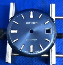 ANCIEN Cadran de montre Zifferblatt Watch Dial CIMIER SHOCKPROOF SWISS Made Bleu