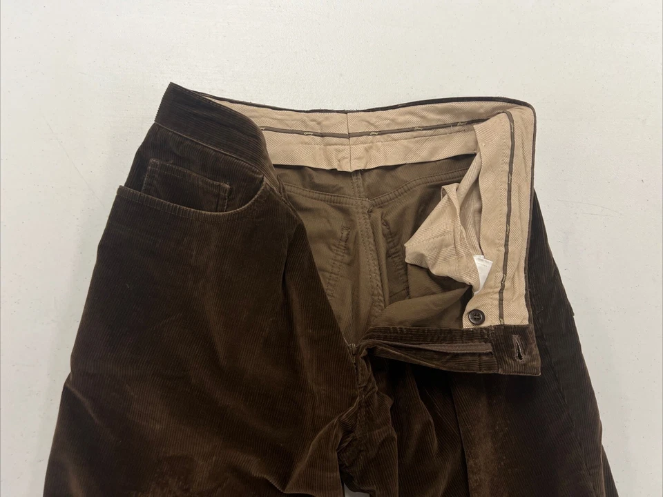 FALL/WINTER Brioni Men's Brown Solid Cotton Blend Corduroy Pants 32X26 $1,195 - Image 2 of 4